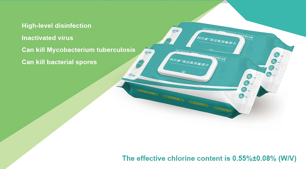 Portable Safety Disinfectant Anti-Virus Complex Chlorine Disinfectant Wipes /Medical Equipment Made in China