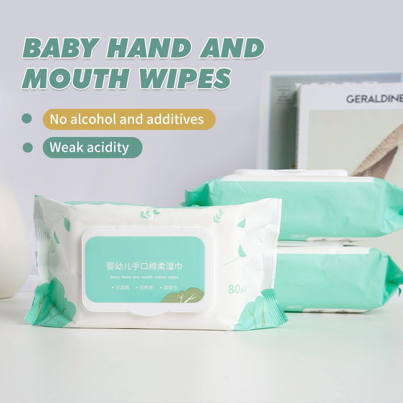 China Custom 40g Weight 80 PCS Eco Friendly Natural Compostable Water Wipes for Baby Organic Biodegradable Bamboo Baby Wet Wipes