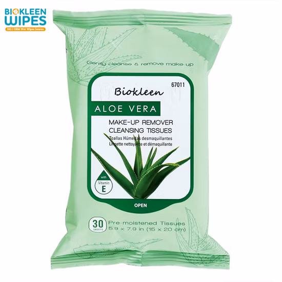 Biokleen Private Label pH Balanced Lady Personal Care Hyaluronic Acid Makeup and Mascara Makeup Remover Face Wipes